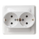 Розетка Schneider Electric ЭТЮД 2х-мест. С/У с заземл. 16А/250В БЕЛЫЙ