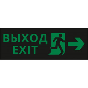 Пиктограмма ДСО-101-IP20 "Выход - вправо черный фон"