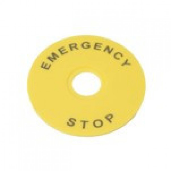Маркировка для кнопки аварийного останова "Emergency Stop" D90