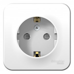 Розетка Schneider Electric BLANCA 1-мест. заземл.+шторки О/У 16А/250В БЕЛЫЙ