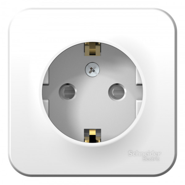 Розетка Schneider Electric BLANCA 1-мест. заземл.+шторки О/У 16А/250В БЕЛЫЙ