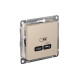 ATLASDESIGN USB РОЗЕТКА тип-С 65Вт высокоскор.заряд. QC, PD, механизм, ПЕСОЧНЫЙ