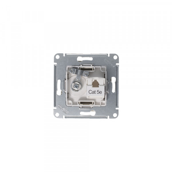 ATLASDESIGN РОЗЕТКА двойная ТВ + компьютерная RJ45 кат. 5e, механизм, АЛЮМИНИЙ