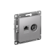 ATLASDESIGN РОЗЕТКА двойная ТВ + компьютерная RJ45 кат. 5e, механизм, АЛЮМИНИЙ