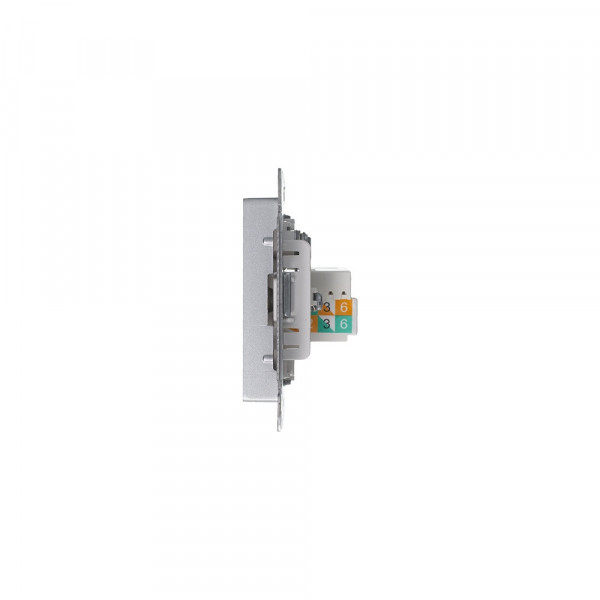 ATLASDESIGN РОЗЕТКА двойная ТВ + компьютерная RJ45 кат. 5e, механизм, АЛЮМИНИЙ