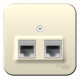 Блок розеток Schneider Electric BLANCA комп. RJ45 + телеф. RJ11 О/У МОЛОЧНЫЙ