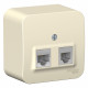 Блок розеток Schneider Electric BLANCA комп. RJ45 + телеф. RJ11 О/У МОЛОЧНЫЙ