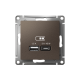 ATLASDESIGN USB РОЗЕТКА A + тип-C 45Вт высокоскор.заряд. QC, PD, механизм, МОККО