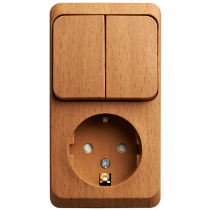 Блок Schneider Electric ЭТЮД розетка/2х-клав. выкл. О/У 16А/10A 250В БУК