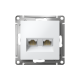 ATLASDESIGN РОЗЕТКА двойная компьютерная RJ45+RJ45 кат. 5e, механизм, БЕЛЫЙ