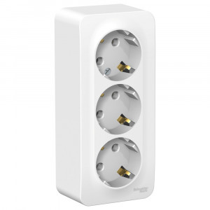 Розетка Schneider Electric BLANCA 3х-мест. с заземлением О/У 16А/250В БЕЛЫЙ