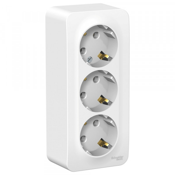 Розетка Schneider Electric BLANCA 3х-мест. с заземлением О/У 16А/250В БЕЛЫЙ