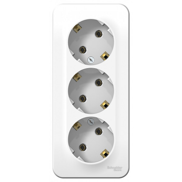 Розетка Schneider Electric BLANCA 3х-мест. с заземлением О/У 16А/250В БЕЛЫЙ