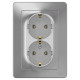 Розетка Schneider Electric BLANCA 2х-мест. с заземл. С/У 16А/250В АЛЮМИНИЙ