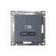 ATLASDESIGN USB РОЗЕТКА тип-С 65Вт высокоскор.заряд. QC, PD, механизм, ГРИФЕЛЬ
