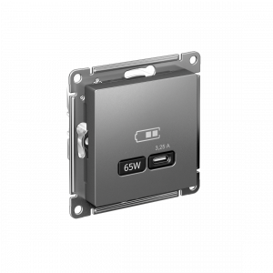 ATLASDESIGN USB РОЗЕТКА тип-С 65Вт высокоскор.заряд. QC, PD, механизм, СТАЛЬ