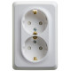 Розетка Schneider Electric ЭТЮД 2х-мест. С/Ус заземл. 6А/250В БЕЛЫЙ