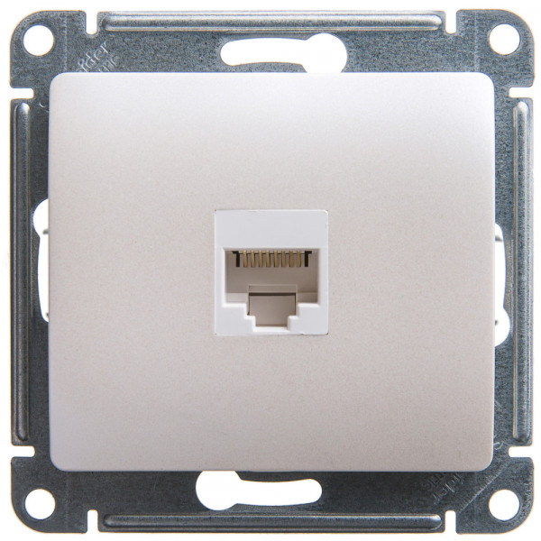 GLOSSA РОЗЕТКА компьютерная RJ45 кат. 5e, механизм, ПЕРЛАМУТР