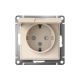 ATLASDESIGN РОЗЕТКА с заземлением со шторками с крышкой, 16А, IP20, механизм, БЕЖЕВЫЙ