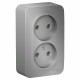 Розетка Schneider Electric BLANCA 2х-мест. О/У 16А/250В АЛЮМИНИЙ