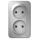 Розетка Schneider Electric BLANCA 2х-мест. О/У 16А/250В АЛЮМИНИЙ