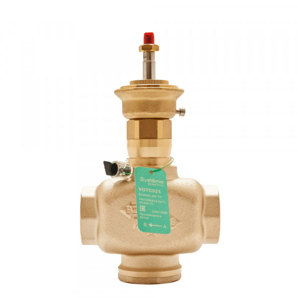 Клапан регулирующий 2-ход резьб, PN16 DN25 8,0м³/ч -10…+95°С