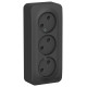 Розетка Schneider Electric BLANCA 3х-мест. О/У со шторками 16А/250В АНТРАЦИТ