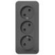 Розетка Schneider Electric BLANCA 3х-мест. О/У со шторками 16А/250В АНТРАЦИТ