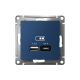 ATLASDESIGN USB РОЗЕТКА А+С, 5В/2,4А, 2х5В/1,2А, механизм, АКВАМАРИН