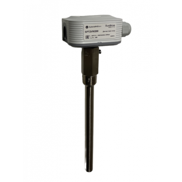 Датчик температуры погружной, 0…+100°С 0…10В RS485/Modbus 200мм ~24В±20%/=15…35В с гильзой 150мм