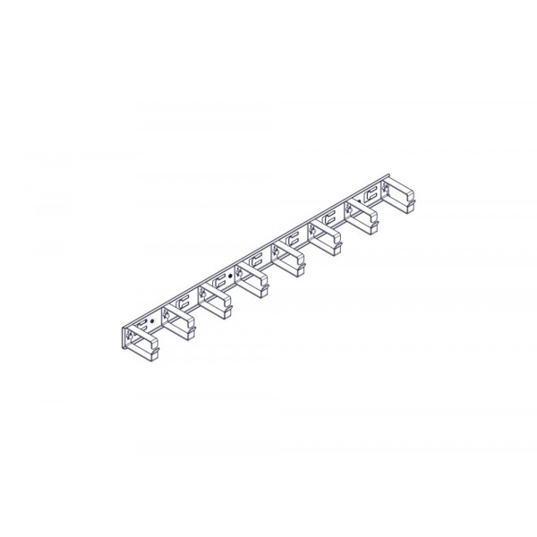 Вертикальный кабельный организатор Uniprom, 2x8 колец, черный