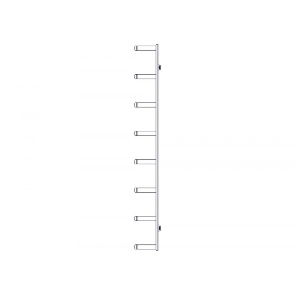 Вертикальный кабельный организатор Uniprom, 2x8 колец, черный