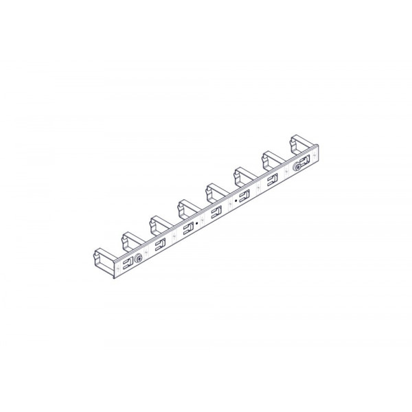 Вертикальный кабельный организатор Uniprom, 2x8 колец, черный