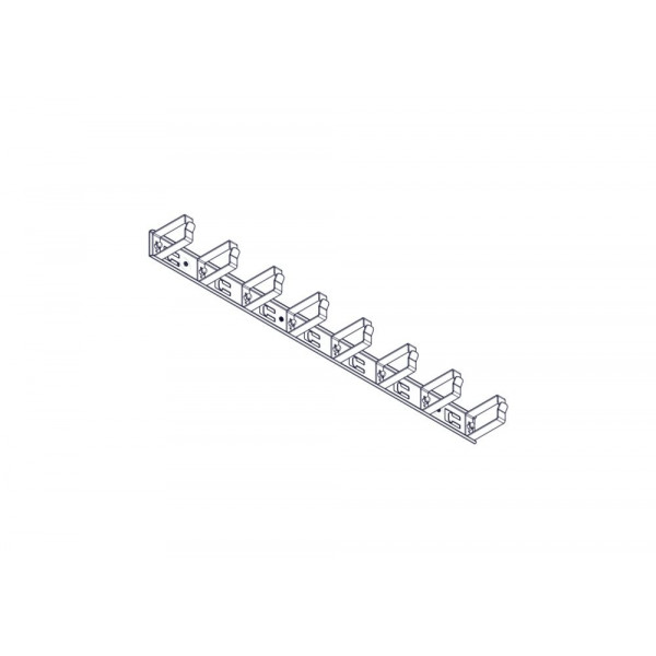 Вертикальный кабельный организатор Uniprom, 2x8 колец, черный