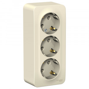Розетка Schneider Electric BLANCA 3х-мест. с заземлением О/У 16А/250В МОЛОЧНЫЙ