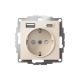 ATLASDESIGN РОЗЕТКА 16А c 2 USB A+C, 5В/2,4А/3,0А, 2х5В/1,5А, механизм, БЕЖЕВЫЙ