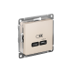 ATLASDESIGN USB РОЗЕТКА тип-С 65Вт высокоскор.заряд. QC, PD, механизм, БЕЖЕВЫЙ
