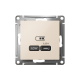 ATLASDESIGN USB РОЗЕТКА тип-С 65Вт высокоскор.заряд. QC, PD, механизм, БЕЖЕВЫЙ