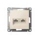 ATLASDESIGN РОЗЕТКА двойная компьютерная RJ45+RJ45 кат. 5e, механизм, БЕЖЕВЫЙ