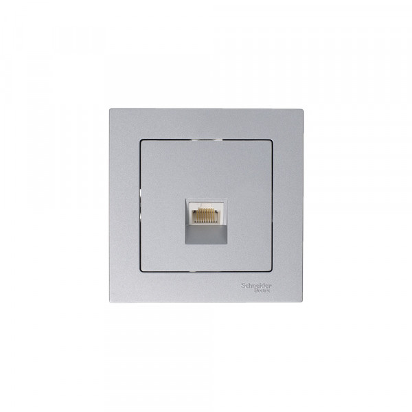 ATLASDESIGN РОЗЕТКА компьютерная RJ45 кат. 5e, механизм, АЛЮМИНИЙ