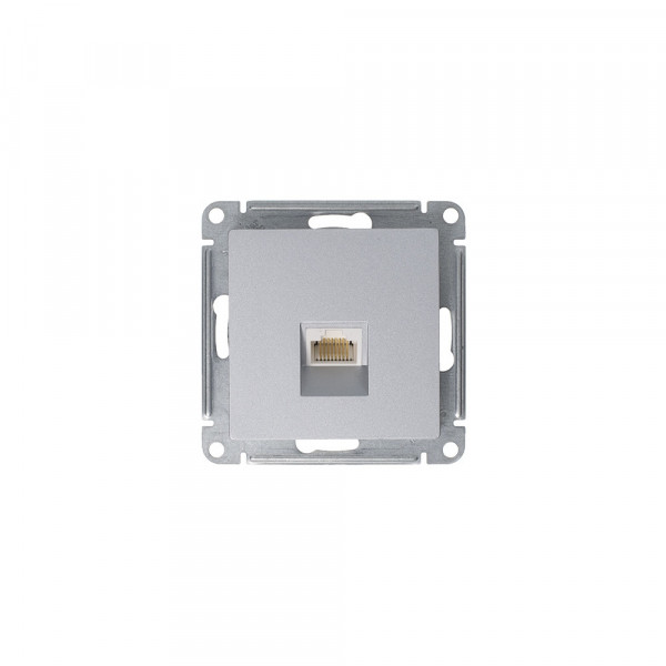 ATLASDESIGN РОЗЕТКА компьютерная RJ45 кат. 5e, механизм, АЛЮМИНИЙ