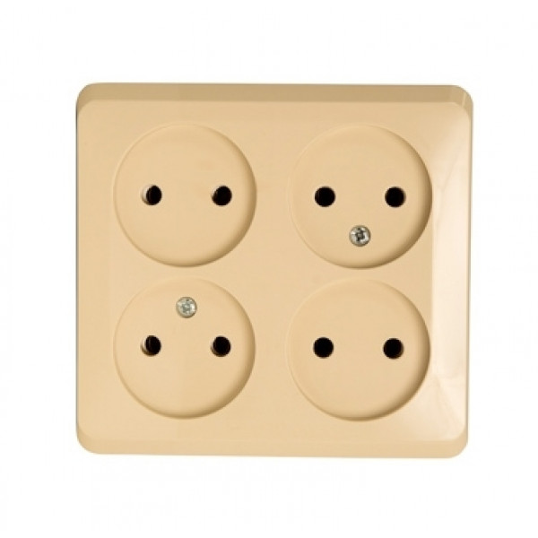 Розетка Schneider Electric ЭТЮД 4х-мест. О/У 16А/250В КРЕМОВЫЙ