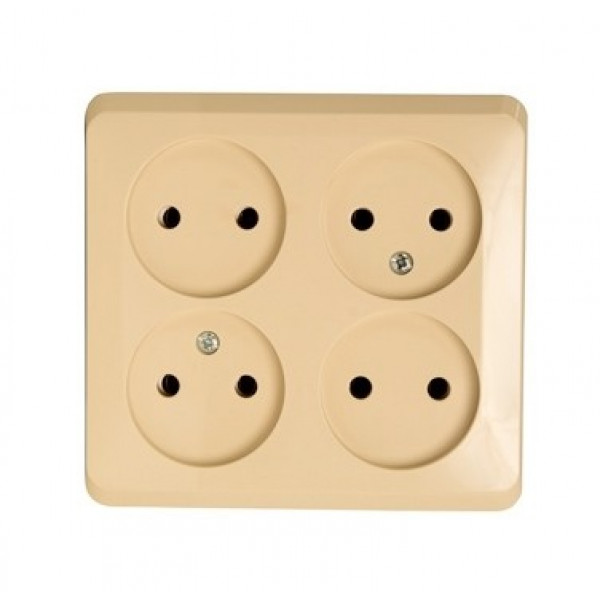 Розетка Schneider Electric ЭТЮД 4х-мест. О/У 16А/250В КРЕМОВЫЙ