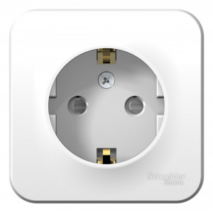 Розетка Schneider Electric BLANCA 1-мест. заземл.+шторки О/У 16А/250В БЕЛЫЙ