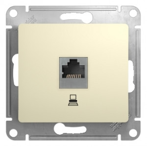 GLOSSA РОЗЕТКА компьютерная RJ45 кат. 5e, механизм, БЕЖЕВЫЙ