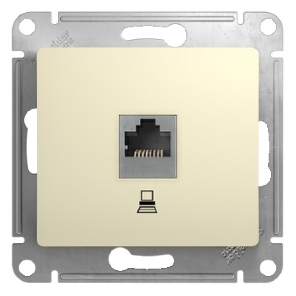 GLOSSA РОЗЕТКА компьютерная RJ45 кат. 5e, механизм, БЕЖЕВЫЙ
