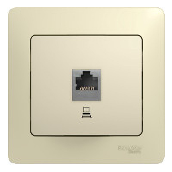 GLOSSA РОЗЕТКА компьютерная RJ45 кат. 5e, механизм, БЕЖЕВЫЙ