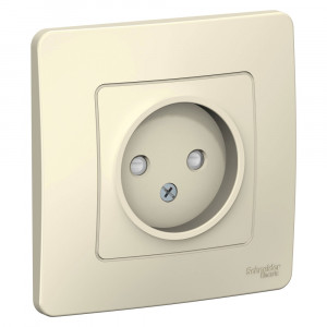 Розетка Schneider Electric BLANCA 1-мест. С/У со шт. 16А/250В МОЛОЧНЫЙ