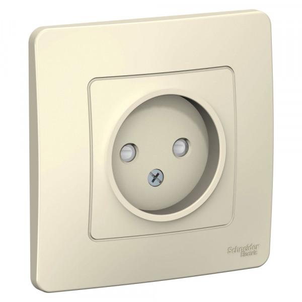 Розетка Schneider Electric BLANCA 1-мест. С/У со шт. 16А/250В МОЛОЧНЫЙ