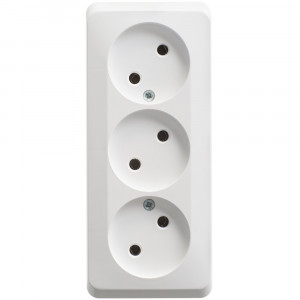 Розетка Schneider Electric ЭТЮД 3х-мест. О/У 16А/250В БЕЛЫЙ